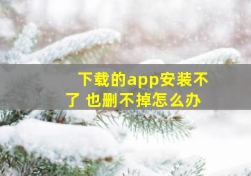 下载的app安装不了 也删不掉怎么办